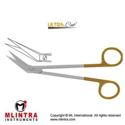 UltraCut™ TC Locklin Gum Scissor Angled - One Toothed Cutting Edge Stainless Steel, 16 cm - 6 1/4"